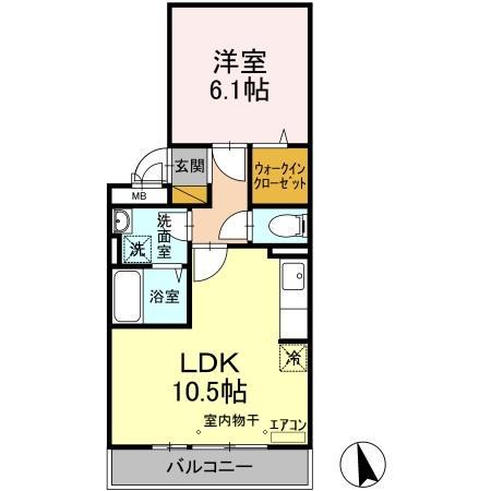 LA CASA Ⅰ(1LDK/3階)の間取り写真