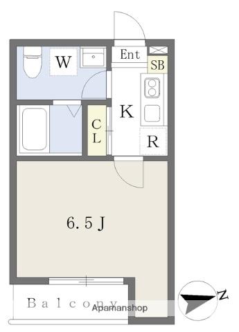 NAPLUS津田沼(1K/1階)の間取り写真