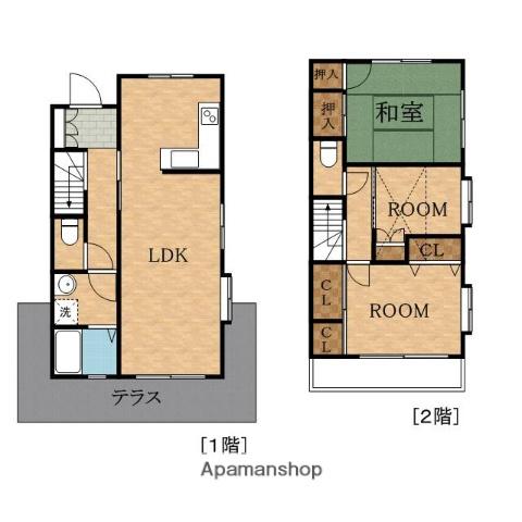 東京都新宿線 本八幡駅 徒歩9分 2階建 築30年(3LDK)の間取り写真
