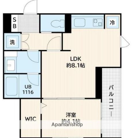 アーバングランデ市川(1LDK/2階)の間取り写真