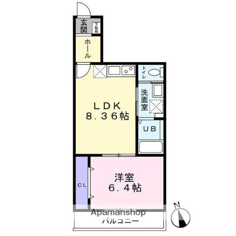 SS.MIYAMOTO(1LDK/3階)の間取り写真