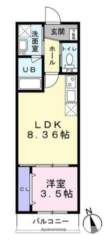 SS.MIYAMOTO(1LDK/1階)の間取り写真
