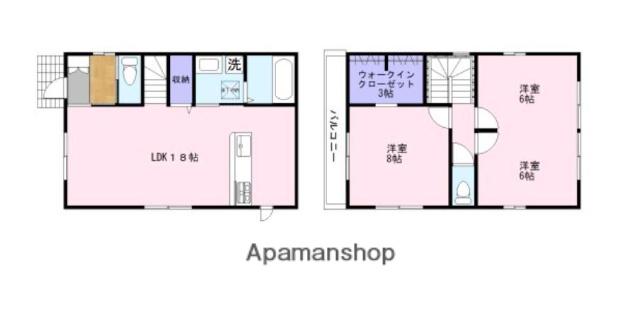 千葉県市川市 2階建 新築(3LDK)の間取り写真
