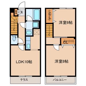 プラムガーデンＡ(2LDK)の間取り写真