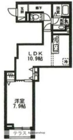 ベルヴィル行徳(1LDK/1階)の間取り写真