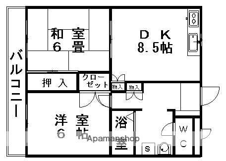 シャインロード17(2DK/3階)の間取り写真