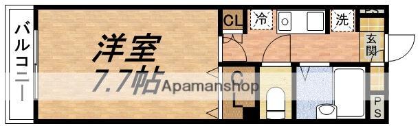 シエロアジュール(1K/1階)の間取り写真