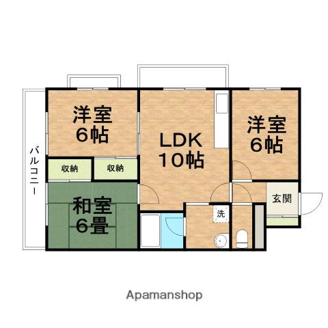 じゅねす MINAMI(3LDK/1階)の間取り写真