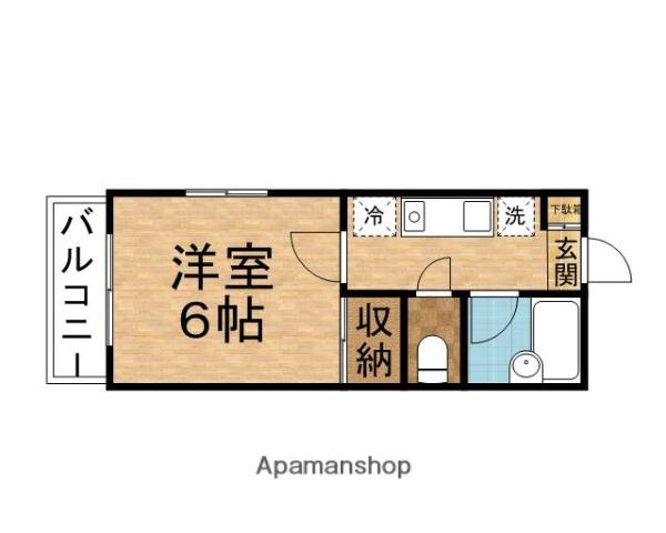 ESTATE紫苑NO3(1K/1階)の間取り写真