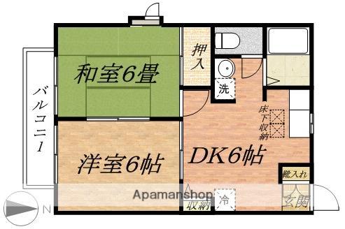 エクセル国府台B(2DK/2階)の間取り写真