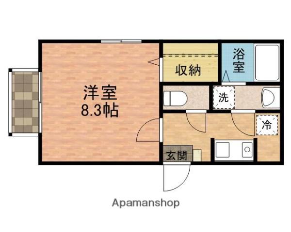 ポルタ・フェリーチェ(1K/2階)の間取り写真