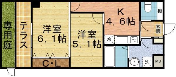 ラフレシール市川 1階階 間取り