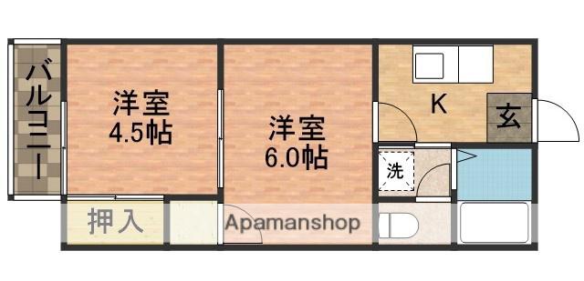 プラザタキ(2K/2階)の間取り写真