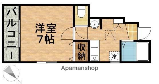 ボヌールシャンブル(1K/1階)の間取り写真