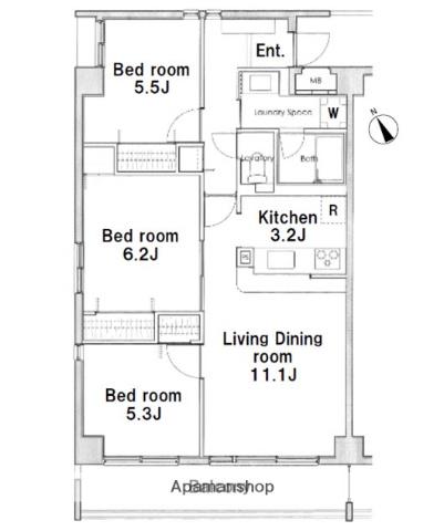 ソサエティギャレリア 2階階 間取り