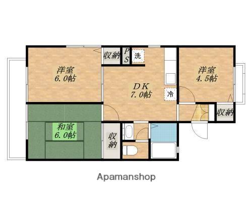 ローズ・ビレッジ(3DK/2階)の間取り写真