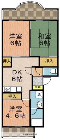 マリーナハイツ山喜(3DK/3階)の間取り写真