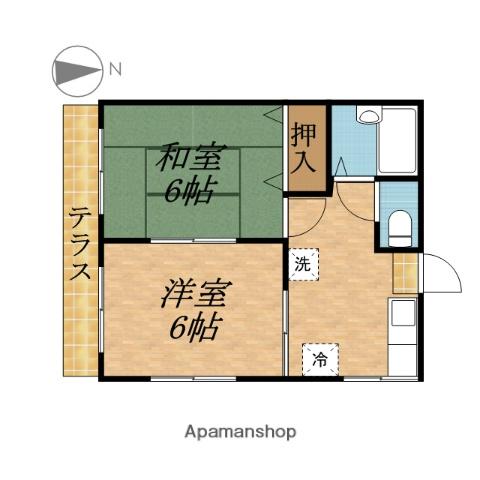 百合台ハイツ(2K/1階)の間取り写真