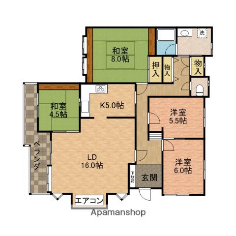総武・中央緩行線 市川駅 徒歩7分 2階建 築34年(4LDK)の間取り写真