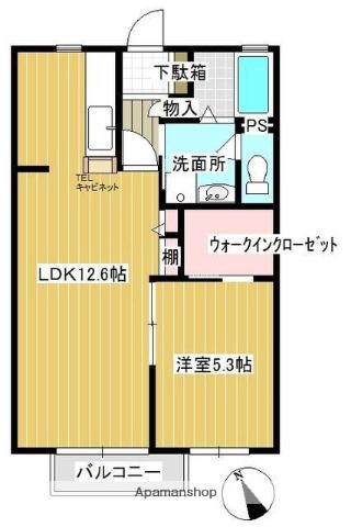 サンファミール(1LDK/1階)の間取り写真