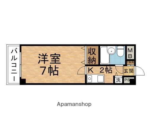 メゾンメイプル(1K/4階)の間取り写真