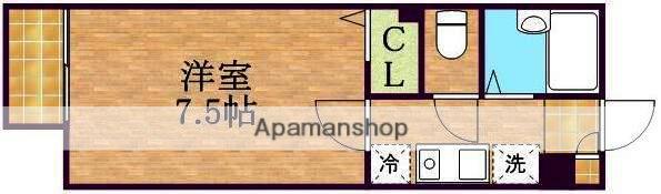 ラメール(1K/1階)の間取り写真