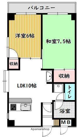 ハイブリッチビル(2DK/8階)の間取り写真