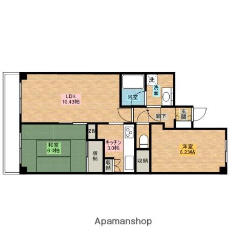 潮ハイツ(2LDK/1階)の間取り写真