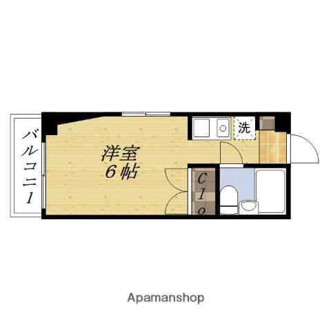 市川レジデンス(ワンルーム/2階)の間取り写真