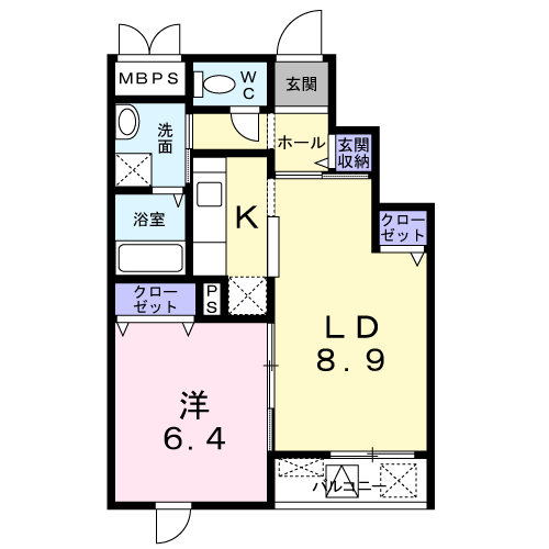 リュミエール(1LDK/3階)の間取り写真