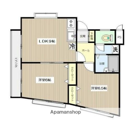 山﨑ビル(2LDK/3階)の間取り写真