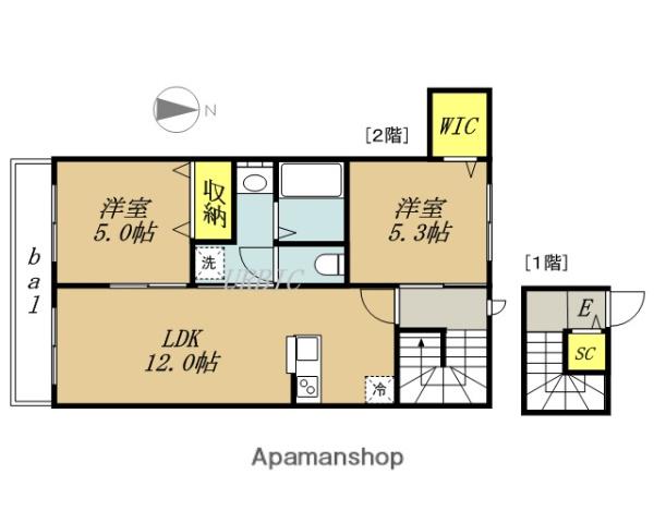 メゾン グランデュール(2LDK/2階)の間取り写真
