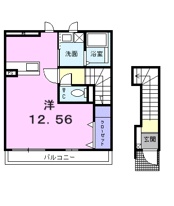 エテルノ(ワンルーム/2階)の間取り写真