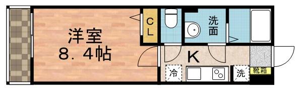 リブリ・コンフォート ホウデン(1K/1階)の間取り写真