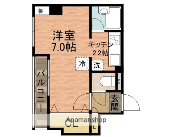 SAP市川(1K/3階)の間取り写真