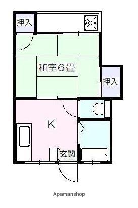 コーポラス真間A(1K/2階)の間取り写真