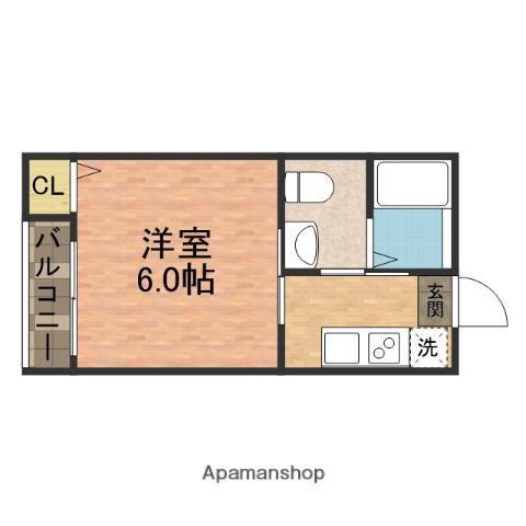 カーサ・デ・アルボル(1K/1階)の間取り写真