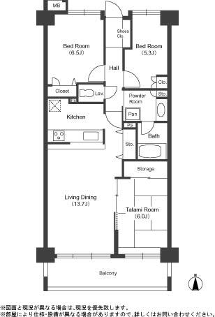 リーベスト東中山(3LDK/1階)の間取り写真