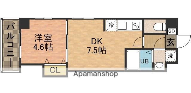 GRAZIE船橋(1DK/3階)の間取り写真