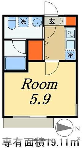 フェリスヴィラ船橋(1K/3階)の間取り写真