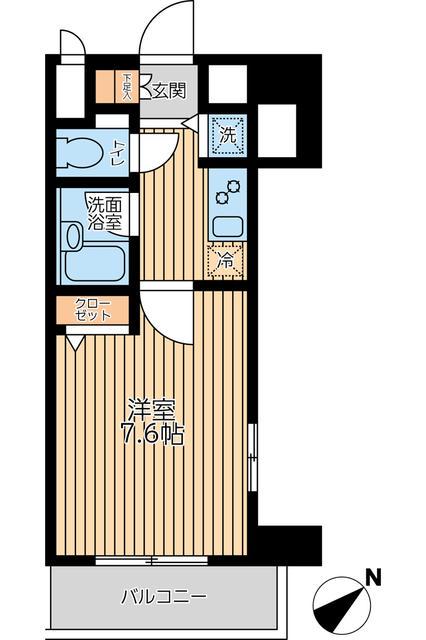 エマーレ行徳(1K/3階)の間取り写真