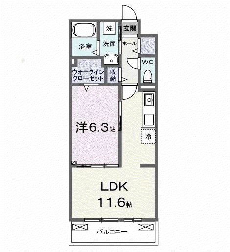 マホロバⅡ(1LDK/2階)の間取り写真