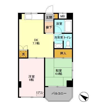 フロントアイランドハイツ 1階階 間取り
