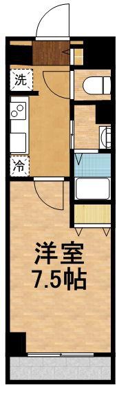 アンクレージュ西船橋(1K/6階)の間取り写真