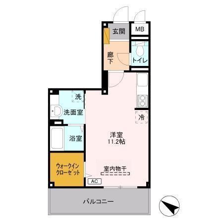 ソリエガーデン(ワンルーム/3階)の間取り写真