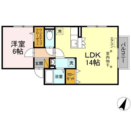 ベルデュール(1LDK/2階)の間取り写真