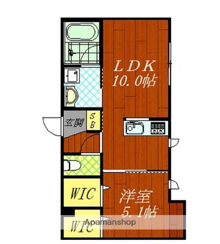 VINGT CINQ(1LDK/1階)の間取り写真