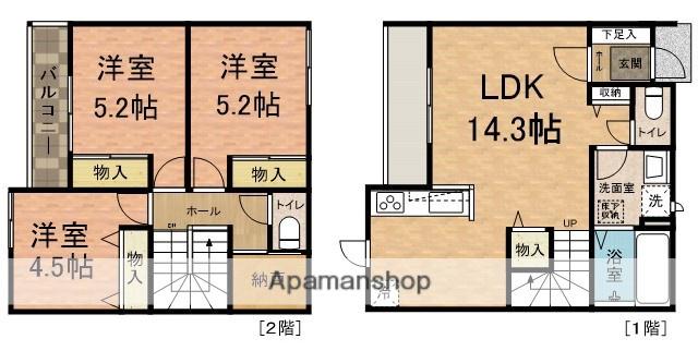 BELLE LEADユリダイ(3LDK/2階)の間取り写真