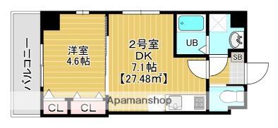 ステイビルⅡ(1DK/6階)の間取り写真