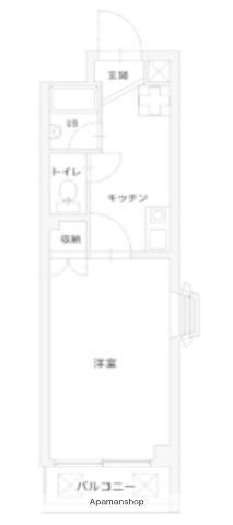 ニシノビル(1K/3階)の間取り写真